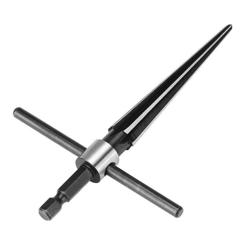 Thincol T Handle Tapered Reamer Tool 3-13mm(1/8-1/2 ), 6 Fluted Chamfer Bridge Pin Hole Handheld Chaser, 45# Steel 1/4" Hex Shank Durable for Chamfering Taper Holes Countersink Latches Guitar - Image 5